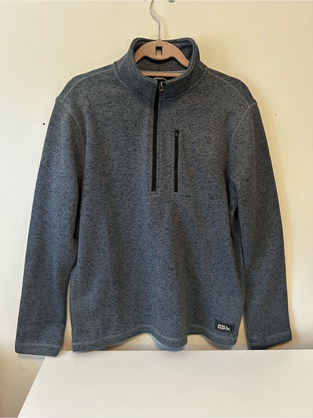 Eddie Bauer Men's Charcoal Heather Quarter-Zip Pullover
